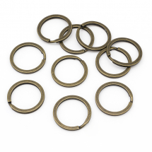 Кільце Замочок зі Спаву для Брелоків та Ключів, Бронза, 25х2мм, Внутрішній Діаметр 20мм, (13WB25106)
