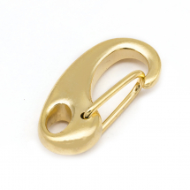 Застібка для Ключів та Брілків, Нержавіюча Сталь, Колір: Золото, Розмір: 21x10x6мм, Отвір 4.5х3мм, (13WB25110)