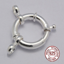 Srebro 925 Zapięcie Kółko Sprężynowy, Dwa Otwory, 12mm, 1 szt (13WB25114)