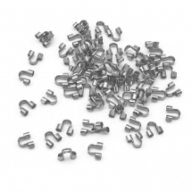 Zaciski Ochronne do Linki, Mosiądz, Platyna, 4.5x4x1mm, około 120szt/5g (13WB25128)