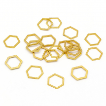 Конектор Шестикутник зі Сплаву, Шестикутник, Колір: Золото, Розмір: 12x14x1мм, (13WB25144)