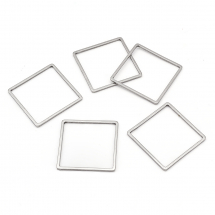 Конектор Квадрат, Нержавіюча Сталь, Колір: Сталь, Розмір: 20х20x0.8мм, (13WB25154)