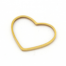 Конектор Серце, Нержавіюча Сталь, Колір: Золото, Розмір: 14x17.5x1мм, Отвір 16х11мм, (13WB25162)