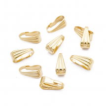 Тримач для Підвісок, Нержавіюча Сталь, Колір: Золото, Розмір: 8.5x3.5x4мм, Отвір 3х8мм, (13WB25216)