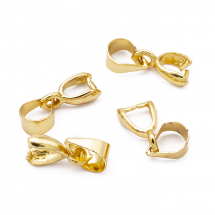 Тримач для Кулонів, Латунь, Позолота 18К, 11x8x7мм, Отвір 4х5мм, (13WB25222)