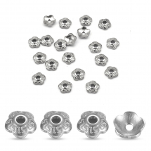 Шапочки для Намистин, Нержавіюча Сталь, Квітка, Розмір 4х1мм, Отвір 1мм, (13WB25241)