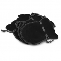 Мішечок для Ювелірних Прикрас Оксамитовий з Кулиською, Чорний, 90х70мм, (13WB25242)