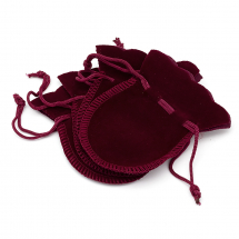 Мішечок для Ювелірних Прикрас Оксамитовий з Кулиською, Бордовий, 90х70мм, (13WB25244)