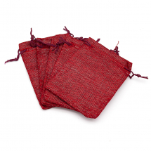 Подарунковий Мішечок з Текстилю, Імітація Рогожки, з Кулискою, Колір: Коричнево-червоний, Розмір: 13.5x9.5см, (13WB25249)