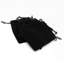 Подарунковий Мішечок з Оксамиту з Куліскою, Чорний, 12х10см, (13WB25258)