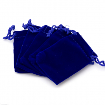 Подарунковий Мішечок з Оксамиту з Куліскою, Темно-Синій, 7х5см, (13WB25262)