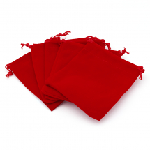 Подарунковий Мішечок з Оксамиту з Куліскою, Червоний, 12х10см, (13WB25265)