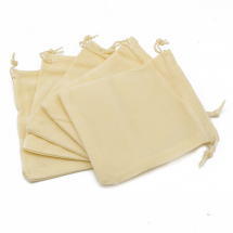 Woreczek Podarunkowy, Welurowy, Beżowy, 12x10cm, 5szt (13WB25283)