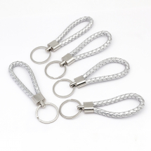 Основа для Брелоків Шнур Шкіряний, Срібло, 115-125x15.5мм, Кільце 30x2мм, (13WB25317)