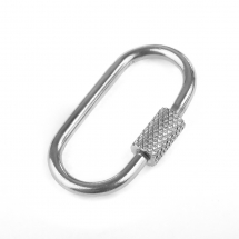 Карабін Нержавіюча Сталь, Овал, Розмір: 25.5x14x4мм, Гвинт 7х4мм, (13WB25355)