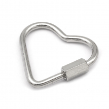 Карабін Нержавіюча Сталь, Серце, Розмір: 22x24.5x4мм, Гвинт 7x4x4.5мм, (13WB25358)