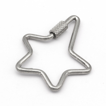 Карабін Нержавіюча Сталь, Зірка, Розмір: 35.5x30.5x4мм, Гвинт 7x4, (13WB25359)