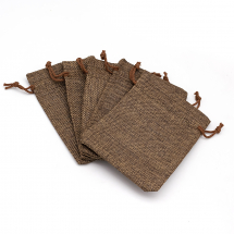 Пакувальний Мішечок з Рогожки, з Кулискою, Колір: Коричневий, Розмір: 14.5x10.5x0.5см, (13WB25375)