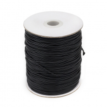 Шнур Корея Вощений Поліестер для Плетіння, Макраме та Біжутерії, Чорний, 1.5мм, близько 165м/котушка, (13WB25397)