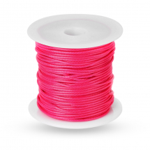 Шнур Вощений Поліестер для Макраме та Біжутерії, Темно-рожевий, 1мм, близько 10м/котушка, (13WB25405)