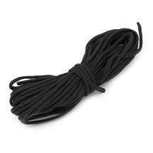 Шнур Паракорд Поліестер Парашютний 7-ми житловий, Чорний, 4.5х2мм, близько 10м/зв'язка, (13WB25418)
