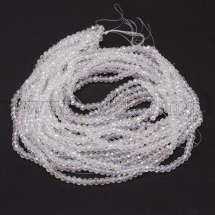 Koraliki Szklo Galwaniczne, Fasetowane, Rondel, Bezbarwny AB, 6x5mm 80szt/40cm/sznur, 10 sznurow (13WB25422)