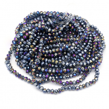 Koraliki Galwanotechnika Szklany Fasetowany, 6x5mm 92-94szt/40-42cm/sznur, 10 nitek (13WB25423)