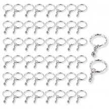 Кільце Замочок з Ланцюжком для Брелоків та Ключів Залізне, Платина, 45мм, Кільце 25x2.5мм, Внутрішній Діаметр 21мм (13WB25449)