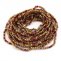 Koraliki Szklane Galwanizacja Fasetowane, Półpowłoka Miedziana 4x3mm 120szt/40cm/sznur, 10 nitek (13WB25455)