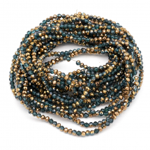 Koraliki Szklane Galwanizacja Fasetowane, Półpowłoka Miedziana 4x3mm 120szt/40cm/sznur, 10 nitek (13WB25456)