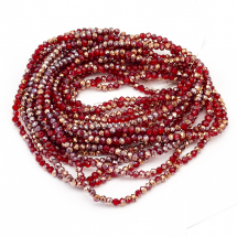 Koraliki Szklane Galwanizacja Fasetowane, Półpowłoka Miedziana 4x3mm 120szt/40cm/sznur, 10 nitek (13WB25458)