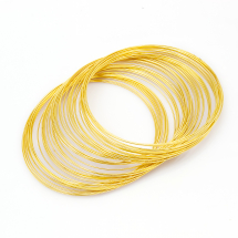 Drut Pamięciowy do Bransoletek, Stalowy, Złoty, 55x0.6mm, 50żeberek (13WB25510)