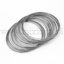 Drut Pamięciowy do Bransoletek do Rękodzieła i Biżuterii, Stalowy, Gunmetal, 50x0.6mm, 50żeberek (13WB25520)