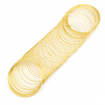 Drut Pamięciowy do Bransoletek, Stalowy, Złoty, 60x0.6mm, 100żeberek (13WB25526)