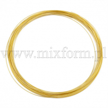 Drut Pamięciowy do Naszyjnika do Rękodzieła i Biżuterii, Stalowy, Złoty, 0.8x115mm, 20żeberek (13WB25533)