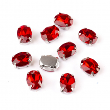 Dżety do Przyszycia w Koszyczku Szkło i Mosiądz 8х6mm Kolor: Jasny Siam 10szt (13WB25569)