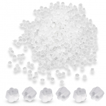 Zatyczki do Kolczyków, Silikon, Biały, 2.5x4mm, Otwór 1mm, 50g~980szt (13WB25587)