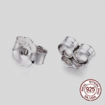 Srebro 925 Rodowane, Zatyczki do Kolczyków, 5x6x3mm, Otwór 0.8mm, 1 para (13WB26071)