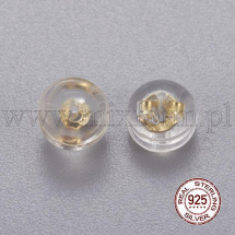Srebro 925 Zatyczki do Kolczyków do Rękodzieła i Biżuterii, Złoty, 5x4mm, 1 para (13WB26073)