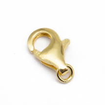 Срібло 925 Застібка Карабін-Лобстер, Золото, 13мм, (13WB26133)