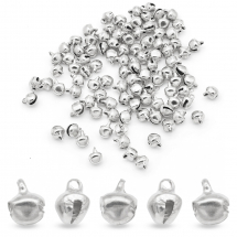 Кулони Підвіски Дзвіночки Залізні, Срібло, 9.5х8х7мм, Отвір 1-2мм, (13WB26142)