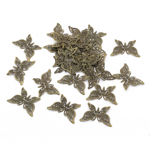 Кулон Метелик, Залізний, Колір: Антична Бронза, Розмір: 26х39х1мм, Отвір 0.5мм, (13WB26150)