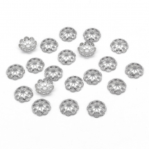 Шапочки для Намистин, Нержавіюча Сталь, Квітка, Розмір 9x2мм, Отвір 1.8мм, (13WB26180)