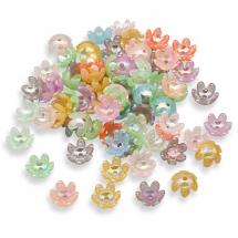 Nakładki na Koraliki Akryl Matowy 14х13х6mm Kolor: Mix kolorów 75szt/25g/opakowanie (13WB26188)