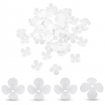 Шапочки для Намистин Акрил, Матові, Квітка, Колір: Прозорий, Розмір: 16х16.5х6мм, Отвір: 1.5мм, (13WB26191)