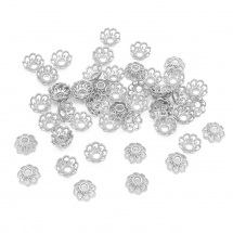 Nakładki na Koraliki Stop Metalowy 9x4mm Kolor: Platyna 30szt/opakowanie (13WB26211)