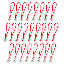 Шнур з Петлею з Латуні та Нейлону, Основа Фурнітура для Брелоків, Червоний, 60мм, Кільце 8мм, (13WB26213)