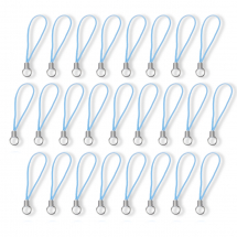 Шнур із Петлею з Латуні та Нейлону, Основа Фурнітура для Брелоків, Блакитний, 60 мм, Кільце 7мм, (13WB26216)