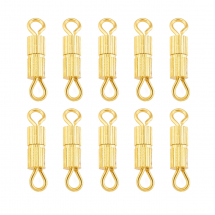 Zapięcie Skręcane, Śrubowe, Mosiądz, Złoto, Długość 14mm, Zapięcie 7x3mm, Otwór 1.8mm, 10szt (13WB26223)