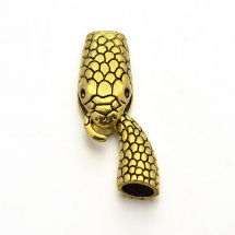 Zapięcie Hak, Styl Tybetański, Głowa Węża, Stop, Antyczny Złoto, 23x12x8.5mm, 1szt (13WB26228)
